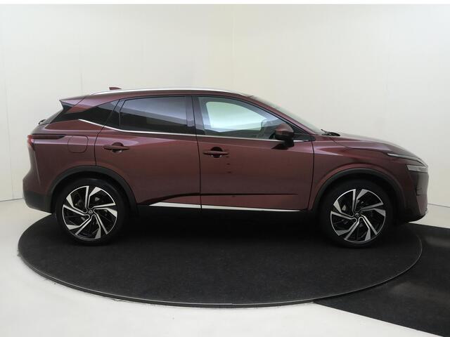 Nissan QASHQAI 1.3 MHEV Xtronic Tekna Plus | airco automatisch| Apple Carplay/Android | cruise control adaptief | lederen interieurdelen | lichtmetalen velgen 20" | luxe lederen bekleding | matrix LED koplampen | navigatiesysteem full map | panoramadak | voorstoelen ver
