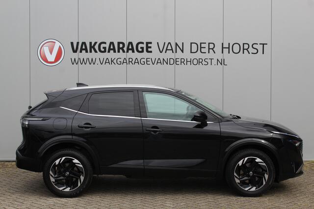 Nissan QASHQAI 1.3-158pk MHEV Xtronic N-Connecta AUTOMAAT ! Trekgewicht 1.800kg ! Navigatie, Cruise Cntrl, Autm. airco dual, Camera 360gr., Stoel- en stuurwielverw., Dodehoek assist, LED verl. etc.