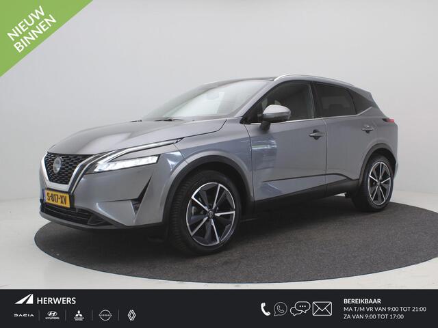 Nissan QASHQAI 1.3 MHEV Tekna / Panoramadak / All Seasonbanden / Trekhaak / 1400 Kg Trekgewicht / Lederen bekleding / Bestuurdersstoel Elektrisch / Adaptieve cruise control / Historie aanwezig /