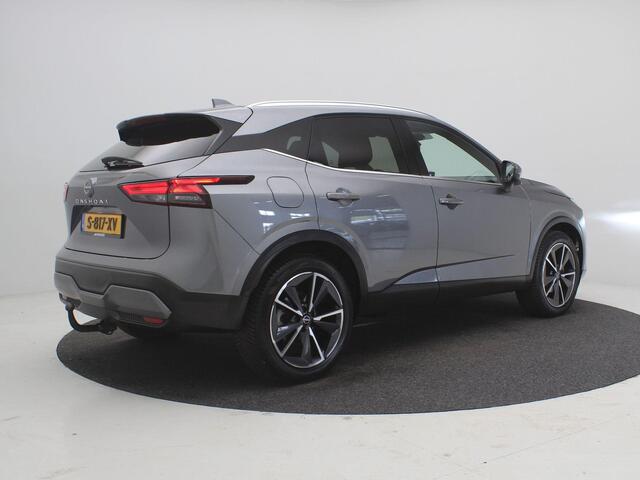Nissan QASHQAI 1.3 MHEV Tekna / Panoramadak / All Seasonbanden / Trekhaak / 1400 Kg Trekgewicht / Lederen bekleding / Bestuurdersstoel Elektrisch / Adaptieve cruise control / Historie aanwezig /
