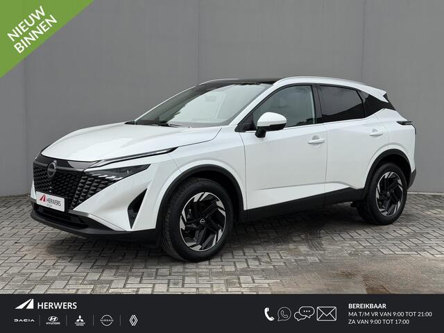 Nissan QASHQAI 1.3 MHEV Xtronic N-Connecta / Panoramadak / 1800kg Trekgewicht / Cold Pack / Dodehoek Detectie / Adaptieve Cruise / Head up display / 360 Camera / Stoel & Stuurwiel Verwarming /