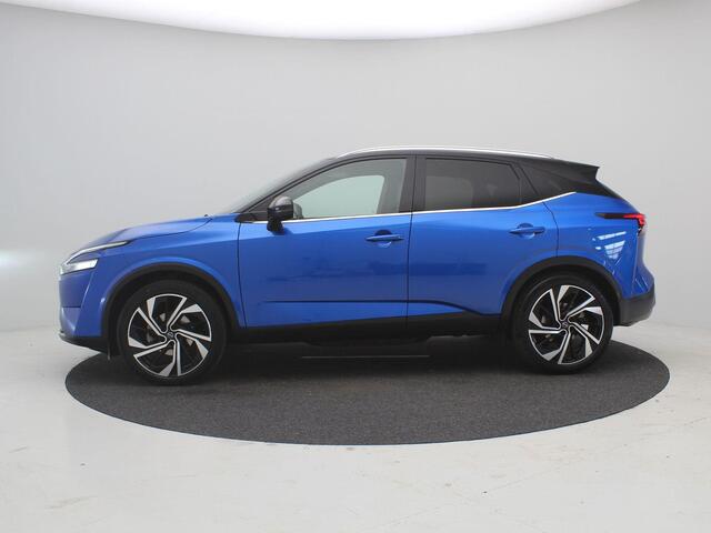 Nissan QASHQAI 1.3 MHEV Xtronic Tekna Plus / Panoramadak / All Seasonbanden / Lederen bekleding / 1ste Eigenaar / NL Auto / Trekhaak / 1800KG Trekgewicht / Bestuurdersstoel Elektrisch met geheugenfunctie / Massage functie / Adaptieve cruise control / Historie aanwezig /
