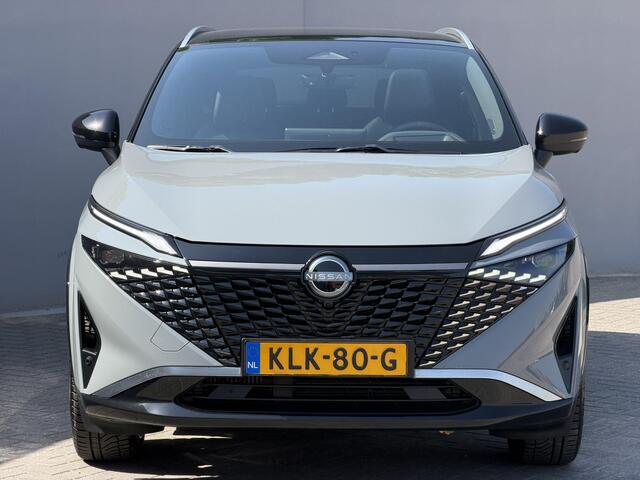 Nissan QASHQAI 1.3 MHEV Xtronic Tekna Plus / Fabrieksgarantie tot 9-2028 / Panorama dak / HUD / BOSE audio / Leder / Stuur- en stoelverwarming / 1.800 kg trekgewicht / Navigatie / Apple Carplay Android / 20" LM wielen & All Season banden /