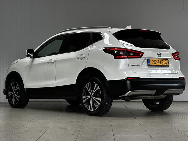 Nissan QASHQAI 1.2 N-Connecta/ 360° Camera/ 18'' LMV/ Keyless/ Lane-Assist./ DAB+/ Panorama-Dak/ Navi/ Clima/ Cruise/ Elek. pakket/ Isofix/ Bluetooth/ Armsteun/ Multi. LEDER. Stuur/ Mistl./ PDC V+A/ Extra getint glas/ Chro