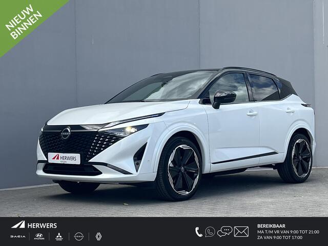 Nissan QASHQAI 1.5 e-Power N-Design / Fabrieksgarantie tot 12-2028 / Leder Alcantara bekleding / HUD / Camera 360° / Navigatie / Apple Carplay Android / Elektr. stoel en klep / 20"LM wielen