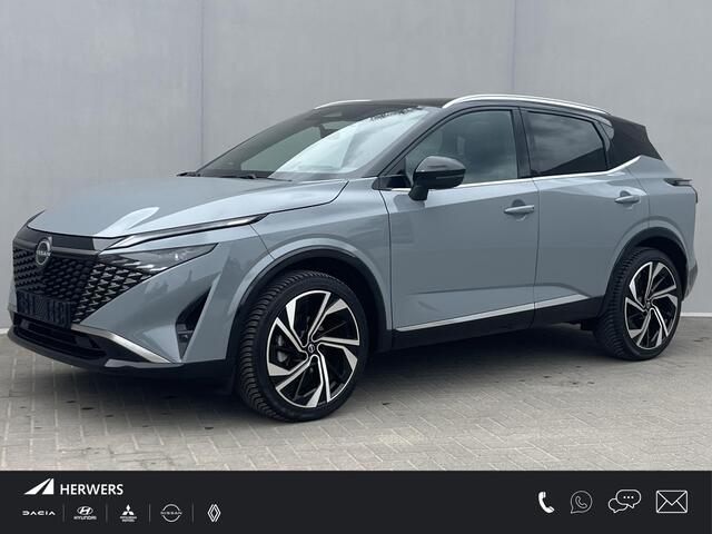 Nissan QASHQAI 1.3 MHEV Xtronic Tekna Plus / 1800kg Trekgewicht / Apple Carplay Android Auto / Bose Audio Installatie / Panorama Dak / Stoel,- Stuur en Voorruit Verwarming / Leder- Alcantara Interieur /