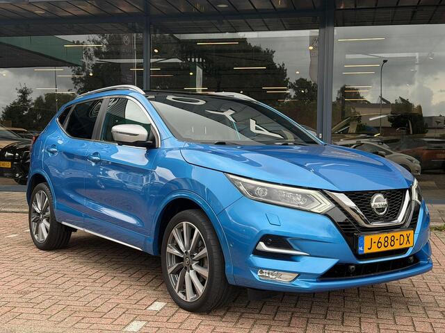 Nissan QASHQAI 1.3 DIG-T Tekna + AFNEEMBARE TREKHAAK | LEDER | 360 GRADEN CAMERA | BOSSE | ELEKTRISCH VERSTELBARE STOELEN | STOELVERWARMING | STUURVERWARMING | STOELKOELING | PANORAMADAK | NAVIGATIE | LED | DODEHOEK DETECTIE | APPLE CARPLAY / ANDROID AUTO | ADAPTIEVE CRUISECONTROL |