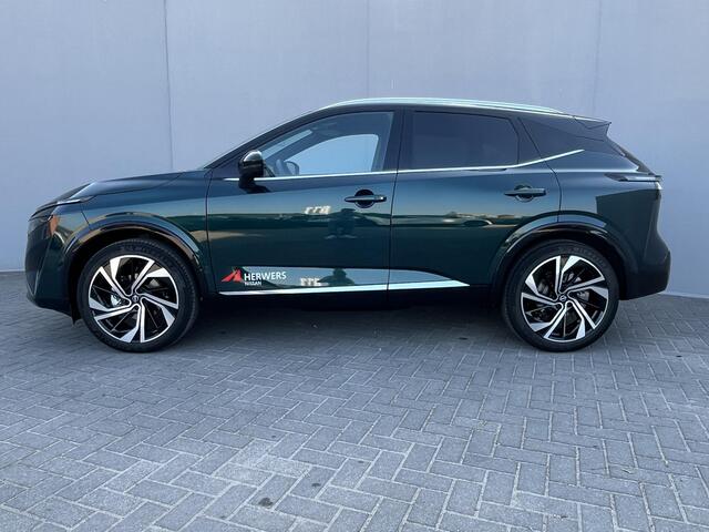 Nissan QASHQAI 1.3 MHEV Xtronic Tekna Plus / 10 Jaar Nissan More / Panoramadak / HUD / BOSE / ACC / Luxe Lederen Bekleding / Stoel Massage / Stoel & Stuurwiel Verwarming / Elektr. Stoelen / Elektr. Achterklep / Memory Stoelen /