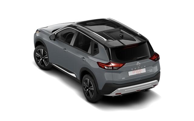 Nissan X-TRAIL e-4ORCE 4WD 213 1AT Tekna Plus 7-zits | 12.3" NissanConnect Navigatie- en infotainmentsysteem | Achteruitrijcamera met dynamische afstandsmarkering | Audiosysteem met Apple Carplay & Android Auto, USB aansluiting, stuurwielbediening en 6 luidsprekers