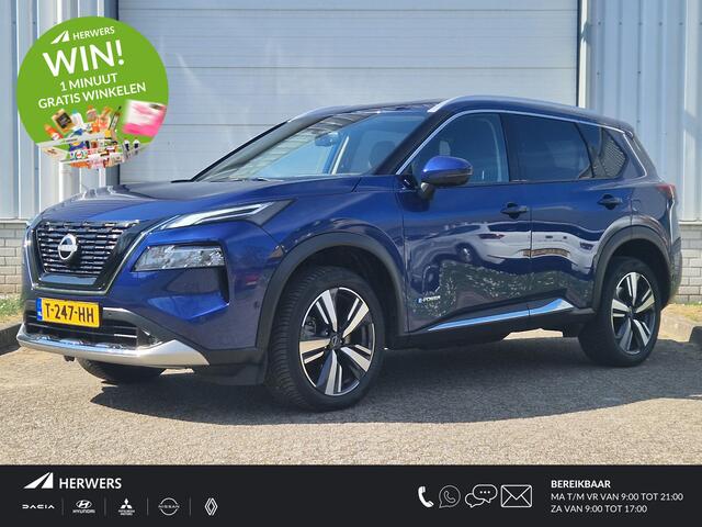 Nissan X-TRAIL 1.5 e-4orce Tekna 4WD 7p. AUTOMAAT / Trekhaak / Voorstoelen, stuurwiel en voorruit verwarmd / Rondomzicht camera / Head Up Display / Adaptief Cruise Control / Navigatiesysteem full map / Lichtmetalen velgen 19" / Climate Control / Apple Carplay & Android 
