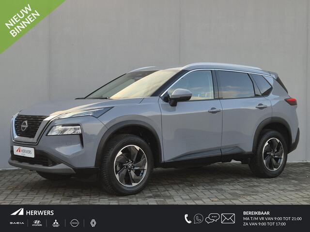 Nissan X-TRAIL 1.5 MHEV 163pk N-Connecta Automaat / Fabrieksgarantie tot 28-04-2028 / Trekgewicht 2000 kg / Allseason banden / HUD / Elektrische achterklep / Stuur-, Stoel en Achterbank verwarming / Rondomzicht camera /