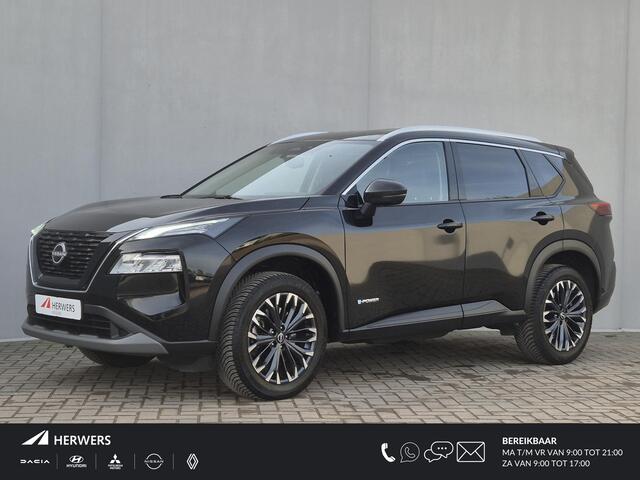 Nissan X-TRAIL 1.5 e-Power Tekna Automaat / Fabrieksgarantie tot 05-2028 / Dealer onderhouden / All Season banden / Stuur-, Stoel en Achterbank verwarming / Head Up Display / Elektrische achterklep / Rondomzicht camera / Adaptief CC /