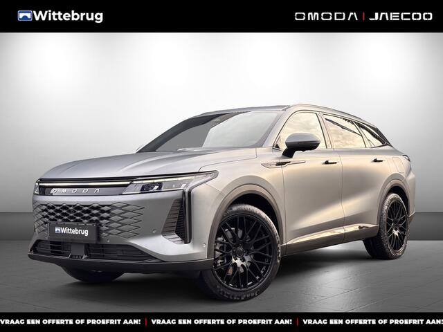 Omoda 9 SHS Premium Black Pack Plug-In Hybride Automaat met 1100 km Range, Black Pack, 21 inch Lichtmetalen velgen, Lederen bekleding, Elektrsiche stoelverstelling voor en achter Nu te bestellen en proef te rijden!