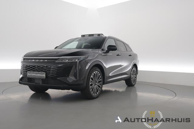 Omoda 9 SHS 1.5T-GDi SHS-P Premium | Voorraad! | 145km-WLTP | S/K-Dak | HUD | Massage | Ventilatie | Memory+Leder | 360*+PDC | SONY | 1500KG Trekg. | LED | Sfeerverl. | Dig. Cockpit | Dodehoek | E-Klep | 20'' | E-Spiegels V