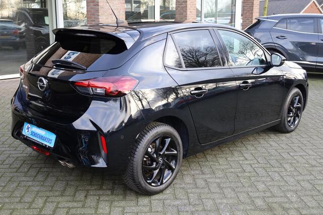 Opel CORSA 1.2 Turbo GS AUTOMAAT+130PK! CAMERA CARPLAY STOELVERW. DAB CRUISE 2xPDC KEYLESS RIJBAANDETECTIE FLIPPERS ZWARTE-HEMEL