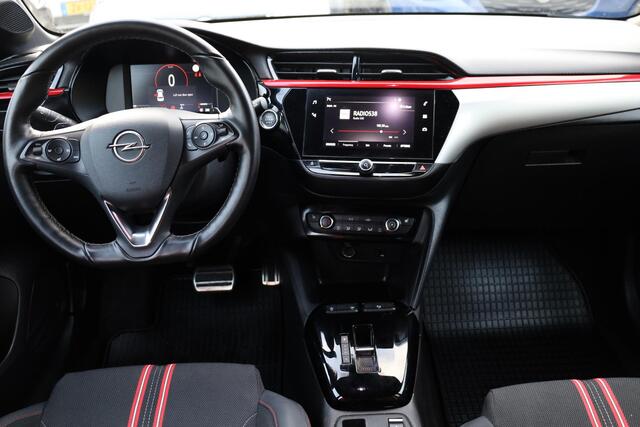 Opel CORSA 1.2 Turbo GS AUTOMAAT+130PK! CAMERA CARPLAY STOELVERW. DAB CRUISE 2xPDC KEYLESS RIJBAANDETECTIE FLIPPERS ZWARTE-HEMEL