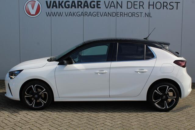 Opel CORSA 1.2-100pk Turbo GS Line. Erg mooie sportieve wagen, slechts 23.500 ! Panoramadak, Lane- en side assist, Telefoonvoorb., Cruise Cntrl, LED verl., PDC v+a, LM wielen, Climate Control, Navigatie by Apple/Android, Stoel- en stuurwiel verwarming etc.