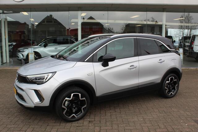 Opel Crossland 1.2-110pk Turbo 'Elegance'. Mooie en luxe hoogzitter met weinig km's ! Volautm. airco dual, cruise control, camera, comfortstoelen, metallic lak, LM wielen, navigatie, telefoonvoorb., lane- en side assist, parkeersensoren v+a, LED verlichting etc.