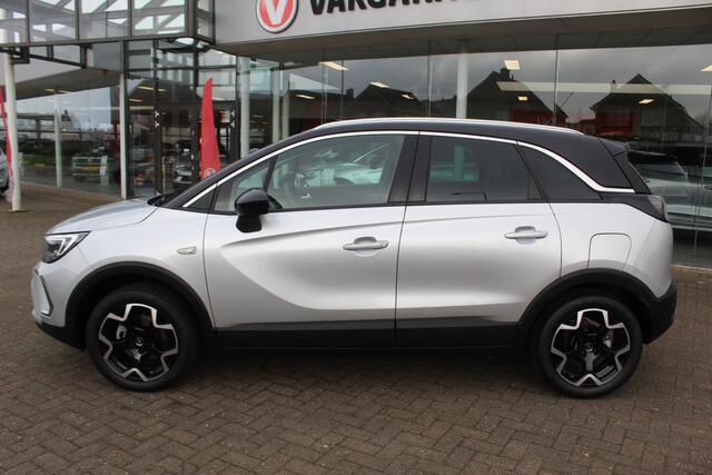 Opel Crossland 1.2-110pk Turbo 'Elegance'. Mooie en luxe hoogzitter met weinig km's ! Volautm. airco dual, cruise control, camera, comfortstoelen, metallic lak, LM wielen, navigatie, telefoonvoorb., lane- en side assist, parkeersensoren v+a, LED verlichting etc.