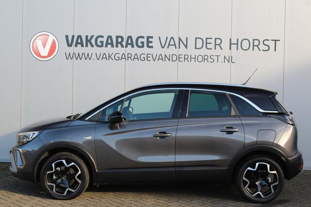 Opel Crossland 1.2-Turbo 110pk Ultimate Mooie en luxe hoogzitter met weinig km's ! Volautm. airco dual, cruise control, camera, comfortstoelen, metallic lak, LM wielen, navigatie, telefoonvoorb., LED verlichting etc.