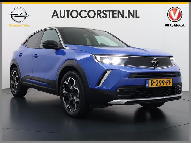 Opel MOKKA Mokka-e Ultimate 50kWh Leer-Stoel+Massage Adap.Cruise Warmtepomp LED-Matrix Navi Ecc 360°CameraTwo-Tone Lak Apple Carplay Android Auto SOH 91% Keyless Stuur-Stoelverwarming Lmv 18" Lane Assist DAB+ Regen-Lichtsensor Zeer compleet! ¤ 42.000 nieuw! Slechts 