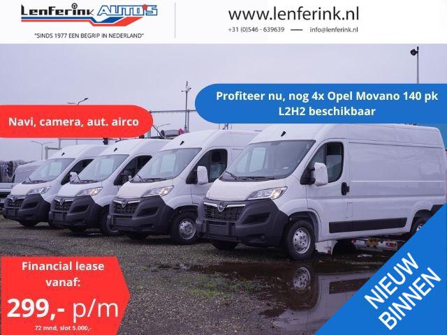 Opel MOVANO 2.2D 140 pk L2H2 va 299,- p/mnd Navi, Camera Apple Carplay, Cruise Control, Airco ECC, Nieuw 2023, 3-Zits