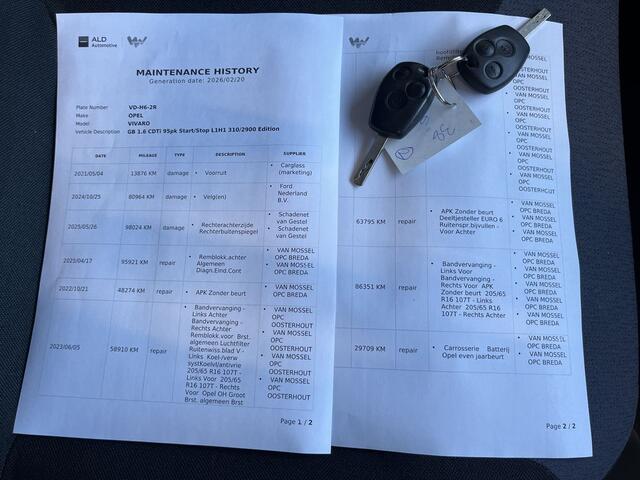 Opel VIVARO 1.6 CDTI E6 Edition 3 zits BPM Vrij! Lease ¤216 p/m, Inrichting, Airco, Camera, PDC, Cruise controle, Onderhoudshistorie aanwezig