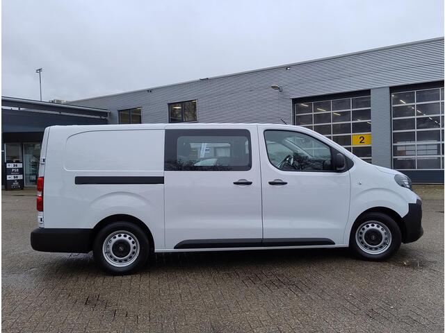 Opel VIVARO Electric L3 75 kWh DC 136pk | Dubbele Cabine | 5-persoons | NAVI | Multimedia | Apple Carplay | Android Auto | Parkeersensoren romdom | Achteruitrijcamera | Dode hoek detectie | Stoelverwarming | Stuurverwarming | Full ECO LED koplampen | Houten afwerking