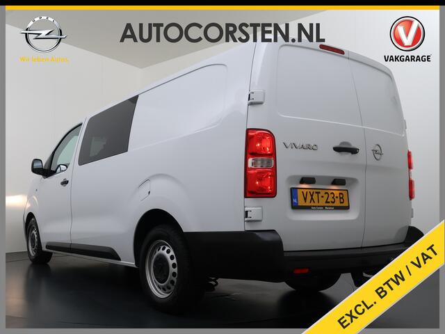 Opel VIVARO 2.0D 145PK L3 Dubbele Cabine 6-Persoons Trekhaak Euro 6 Airco Navi Apple Carplay Android Auto Cruise Control Bluetooth Pdc Betonplex Lat om lat Achterdeuren DAB Privacy Glas 1e Eigenaar Origineel Nederlandse Auto Dealeronderhouden