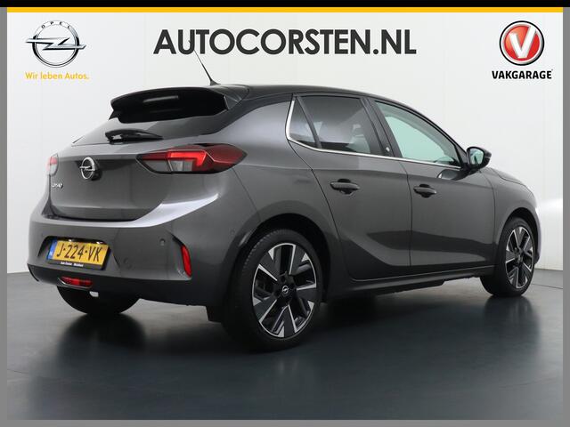 Opel e-Corsa Elegance 50kWh Two-Tone Apple Carplay Android Auto Navi Ecc Adap.Cruise Control 360° Camera Keyless Stoel-Stuurverwarming DAB Led Lmv 17" Verkeersbord detectie Rijstrooksensor Winter-Pakket Parkeer-Pakket Premium-Pakket 100% Dealeronderhouden Origineel Ne