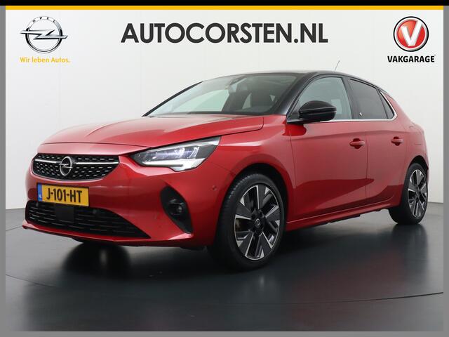Opel e-Corsa Elegance 50kWh SOH 90% Leder 360°Camera Panoramadak Zwart Dak Navi Ecc Apple Carplay Android Auto Cruise Control Stoel+Stuurverwarming DAB+ Pdc Lmv Led Origineel Nederlandse Auto