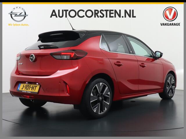 Opel e-Corsa Elegance 50kWh SOH 90% Leder 360°Camera Panoramadak Zwart Dak Navi Ecc Apple Carplay Android Auto Cruise Control Stoel+Stuurverwarming DAB+ Pdc Lmv Led Origineel Nederlandse Auto
