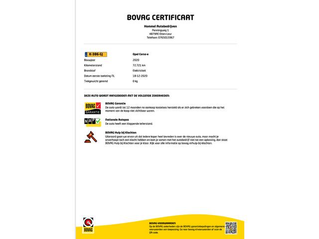 Opel e-Corsa Edition 50 kWh SOH 90.4%!! - ORIGINEEL NEDERLANDSE AUTO - DEALER ONDERHOUDEN - KEYLESS START - APPLE CARPLAY/ANDROID AUTO - 3 FASE LADEN - SNELWEGLAAD MOGELIJKHEID - CRUISE CONTROL