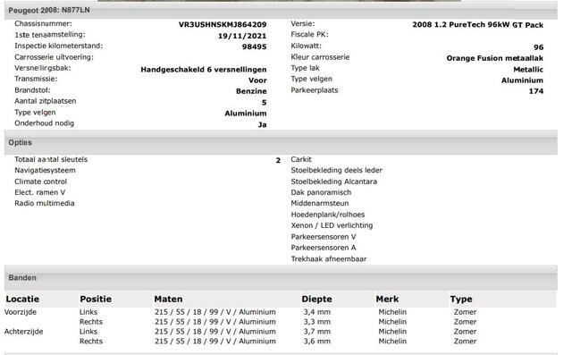 Peugeot 2008 1.2 131PK Automaat / GT Pack / Panoramadak / Trekhaak / HiFi-systeem FOCAL, / 1/2 Leder / Naviagatie / Pdc+Camera /