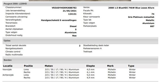 Peugeot 2008 1.5 HDi Allure / Trekhaak / Pdc.+Camera / Distributie bij 117Dkm.vervangen / Airco-ecc./ Navigatie / 1/2 Leder / / Apk nieuw
