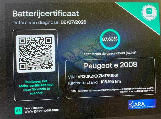 Peugeot 2008 EV GT Pack 50 kWh - Carplay, Half leer, Trekhaak, SOH 87,63%