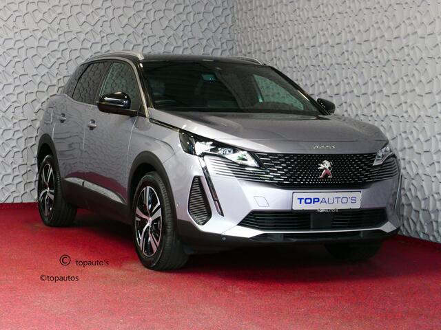 Peugeot 3008 130PK GT PACK LEER I-COCKPIT LED CARPLAY EUROPA.NAVI ELEK.KLEP CAMERA ADAP.CRUISE ZWARTE HEMEL. ALCANTARA/LEER BLINDSPOT. 2024