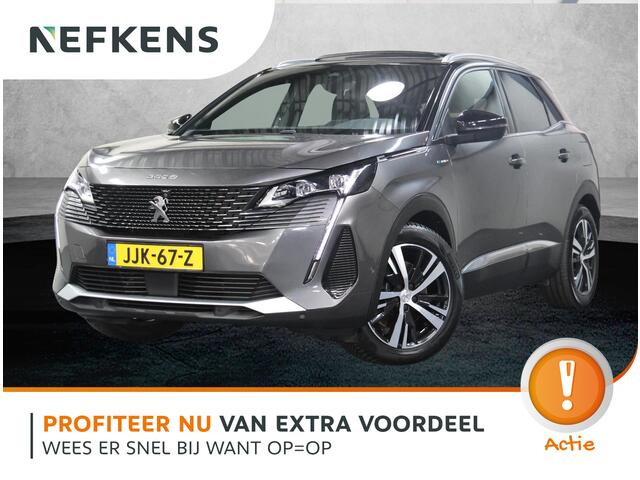 Peugeot 3008 1.6 HYbrid4 300PK GT | AppleCarPlay/AndroidAuto | 4x4! | Navigatie | Stoelverwarming | Schuifkanteldak | Adaptive Cruise Control | Keyless | FULL LED | 360'Camera | Isofix | Privacy Glass | Elektrische Klep |