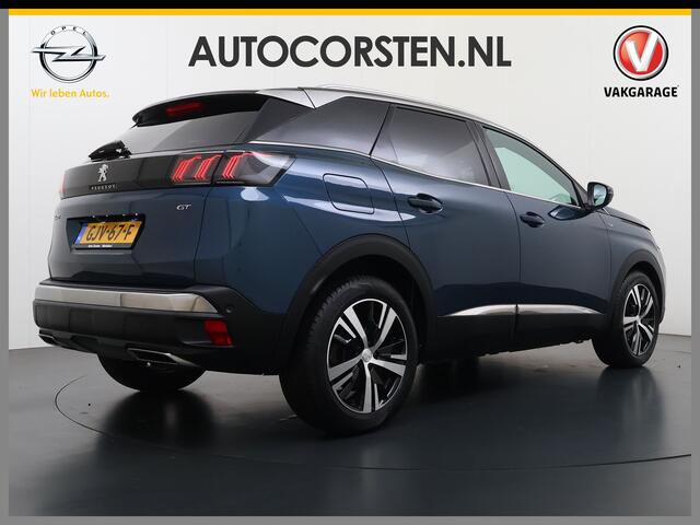 Peugeot 3008 131PK Automaat GT Adap.Cruise Stoelverwarming Elek.Achterklep 3D-Navi 360°Camera Apple Carplay Android Auto Ecc Pdc Privacy Glas Lmv Led Connected-Apps Bluetooth Lane Assist Led Dodehoeksensor Voorzien van All-Season banden