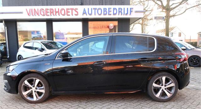 Peugeot 308 130 Pk *** GT-line *** Benzine * Navigatie * Panoramadak * 1/2 Lederen Interieur * L.M. Velgen * Keyless Start * Achteruitrij Camera * Parkeersensoren voor en achter * Zwart * Vingerhoets; Vierde Generatie Eersteklas Service !