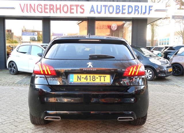 Peugeot 308 130 Pk *** GT-line *** Benzine * Navigatie * Panoramadak * 1/2 Lederen Interieur * L.M. Velgen * Keyless Start * Achteruitrij Camera * Parkeersensoren voor en achter * Zwart * Vingerhoets; Vierde Generatie Eersteklas Service !