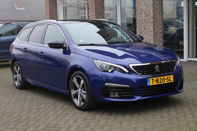 Peugeot 308 SW 1.2 PureTech GT-line PANO STOELVERW/MASSAGE CARPLAY HALFLEER 2xPDC ZWARTE-HEMEL CRUISE STUURFLIPPERS ENZ.
