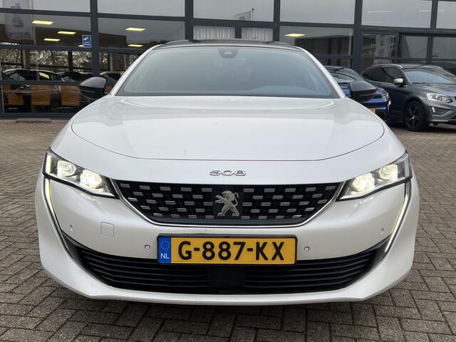 Peugeot 508 1.6 180 pk Automaat GT Line Navigatie Trekhaak Panoramadak Nappa Leer Elek Stoelen Camera Focal Audio Carplay Getint Glas