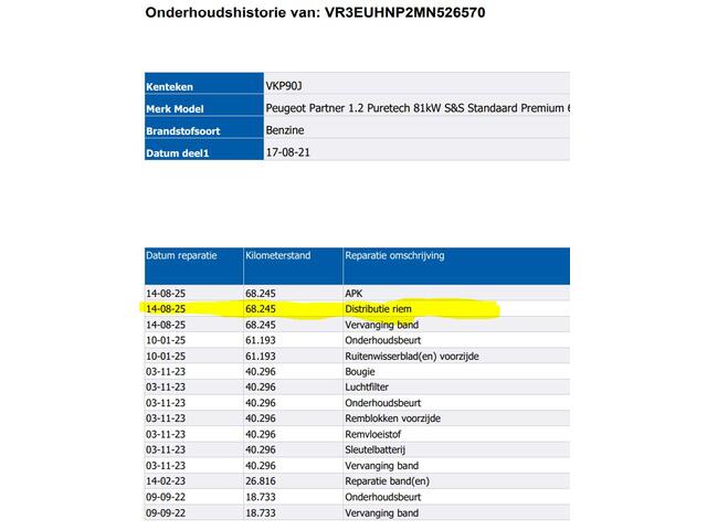 Peugeot PARTNER 1.2 Benzine 111PK Euro6 *Distributie bij 68Dkm. vervangen* Premium / Airco / Navigatie / Schuifdeur Re./ Radio multimedia