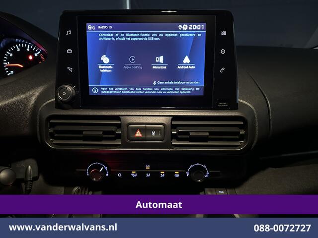 Peugeot PARTNER 1.5 BlueHDI 131pk Automaat L1H1 Inrichting Euro6 Airco | Apple Carplay | Android Auto | Cruisecontrol Parkeersensoren, Achterklep