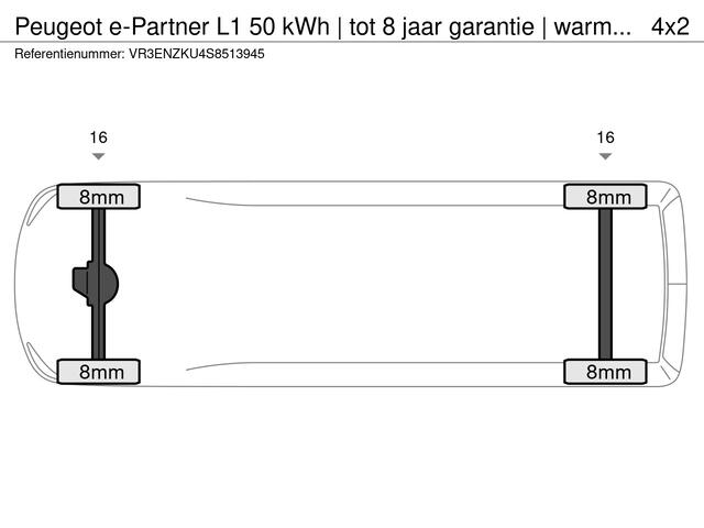 Peugeot PARTNER e-Partner L1 50 kWh | tot 8 jaar garantie | warmtepomp | camera | Apple Carplay | laadruimtebetimmering | Eco LED koplampen | rijklaarprijs