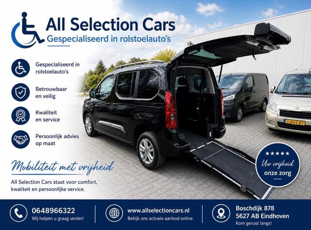 Peugeot Rifter Rolstoelauto 3+1 of 5+0 - Bodemverlaging + Lier - 1e Eigenaar - Rolstoelvervoer