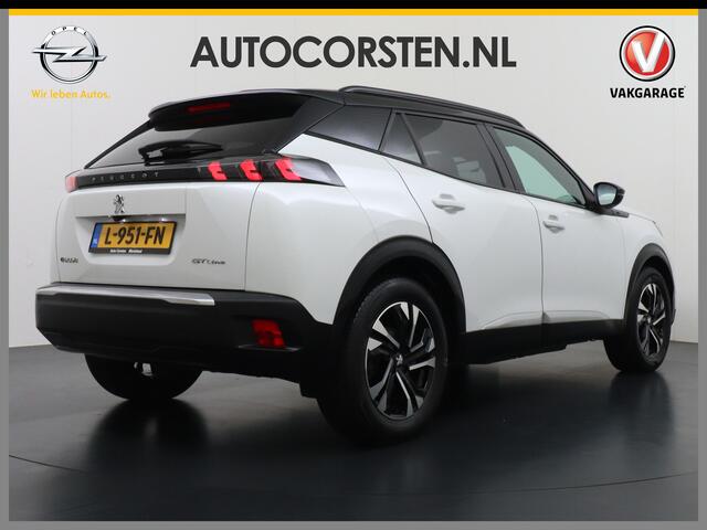 Peugeot e-2008 EV50kWh Panorama-Schuif/kanteldak Allure 3D-Virtual Cockpit Apple Carplay/Android Auto Navi Ecc Cruise Control Pdc 1/2 Leer Draadloos GSM laden Led Regen-Lichtsensor DAB Verkeersbord detectie Zeer compleet! 45.000 nieuw!
