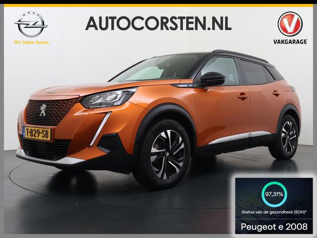 Peugeot e-2008 EV Allure 50kWh SOH 97% Two Tone 3D-Navi Stoelverwarming Apple Carplay Android Auto Ecc Cruise Control Regen-Lichtsensor Privacy Glas Keyless Connected-Apps DAB Bluetooth Led Lane Assist Isofix Dealeronderhouden 1e Eigenaar Origineel Nederlandse Auto