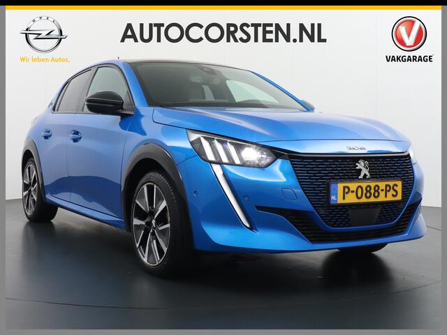 Peugeot e-208 EV GT 50kWh 5drs Panorama-dak Trekhaak Apple Carplay Android Auto Navi Ecc 360°Camera Cruise Control DAB Pdc Stoelverwarming Sportstoelen Led Lmv 17" Privacy Glas Bluetooth Led Connected Apps